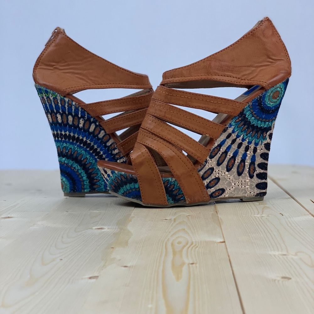 Blue Wedge sandals